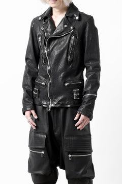 画像をギャラリービューアに読み込む, ISAMU KATAYAMA BACKLASH DOUBLE RIDERS JACKET - LIGHTNING / GARMENT WASHED JP CALF (BLACK)