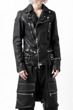 Load image into Gallery viewer, ISAMU KATAYAMA BACKLASH DOUBLE RIDERS JACKET - LIGHTNING / GARMENT WASHED JP CALF (BLACK)