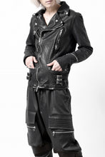 Load image into Gallery viewer, ISAMU KATAYAMA BACKLASH DOUBLE RIDERS JACKET - LIGHTNING / GARMENT WASHED JP CALF (BLACK)