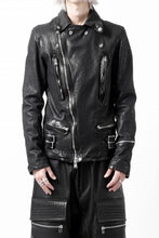 Load image into Gallery viewer, ISAMU KATAYAMA BACKLASH DOUBLE RIDERS JACKET - LIGHTNING / GARMENT WASHED JP CALF (BLACK)