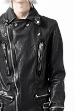 Load image into Gallery viewer, ISAMU KATAYAMA BACKLASH DOUBLE RIDERS JACKET - LIGHTNING / GARMENT WASHED JP CALF (BLACK)