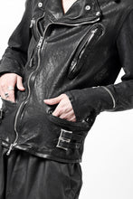 Load image into Gallery viewer, ISAMU KATAYAMA BACKLASH DOUBLE RIDERS JACKET - LIGHTNING / GARMENT WASHED JP CALF (BLACK)