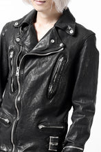Load image into Gallery viewer, ISAMU KATAYAMA BACKLASH DOUBLE RIDERS JACKET - LIGHTNING / GARMENT WASHED JP CALF (BLACK)