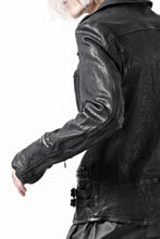 Load image into Gallery viewer, ISAMU KATAYAMA BACKLASH DOUBLE RIDERS JACKET - LIGHTNING / GARMENT WASHED JP CALF (BLACK)