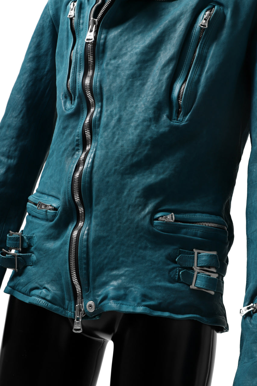 Load image into Gallery viewer, ISAMU KATAYAMA BACKLASH exclusive DOUBLE RIDERS JACKET / JP-CALF GARMENT WASHED (BLACK)