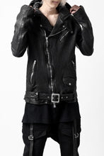 画像をギャラリービューアに読み込む, ISAMU KATAYAMA BACKLASH HOODED RIDERS JACKET / GARMENT WASHED JP CALF (BLACK)