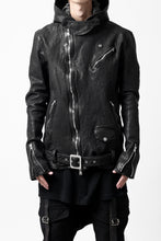 画像をギャラリービューアに読み込む, ISAMU KATAYAMA BACKLASH HOODED RIDERS JACKET / GARMENT WASHED JP CALF (BLACK)
