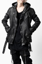 画像をギャラリービューアに読み込む, ISAMU KATAYAMA BACKLASH HOODED RIDERS JACKET / GARMENT WASHED JP CALF (BLACK)