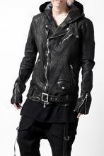 画像をギャラリービューアに読み込む, ISAMU KATAYAMA BACKLASH HOODED RIDERS JACKET / GARMENT WASHED JP CALF (BLACK)