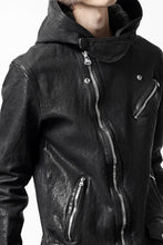 画像をギャラリービューアに読み込む, ISAMU KATAYAMA BACKLASH HOODED RIDERS JACKET / GARMENT WASHED JP CALF (BLACK)