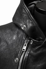 Load image into Gallery viewer, ISAMU KATAYAMA BACKLASH HOODED RIDERS JACKET / JP-CALF GARMENT WASHED (BLACK)