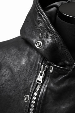 画像をギャラリービューアに読み込む, ISAMU KATAYAMA BACKLASH HOODED RIDERS JACKET / GARMENT WASHED JP CALF (BLACK)