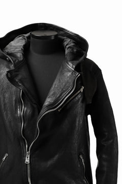 画像をギャラリービューアに読み込む, ISAMU KATAYAMA BACKLASH HOODED RIDERS JACKET / GARMENT WASHED JP CALF (BLACK)