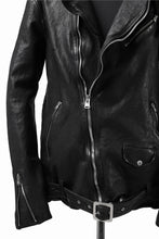 Load image into Gallery viewer, ISAMU KATAYAMA BACKLASH HOODED RIDERS JACKET / JP-CALF GARMENT WASHED (BLACK)