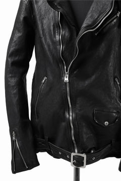 画像をギャラリービューアに読み込む, ISAMU KATAYAMA BACKLASH HOODED RIDERS JACKET / GARMENT WASHED JP CALF (BLACK)