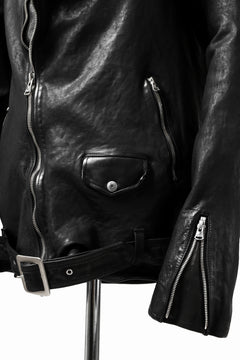 Load image into Gallery viewer, ISAMU KATAYAMA BACKLASH HOODED RIDERS JACKET / JP-CALF GARMENT WASHED (BLACK)