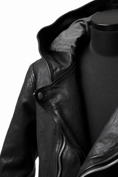 画像をギャラリービューアに読み込む, ISAMU KATAYAMA BACKLASH HOODED RIDERS JACKET / GARMENT WASHED JP CALF (BLACK)