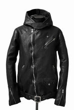 Load image into Gallery viewer, ISAMU KATAYAMA BACKLASH HOODED RIDERS JACKET / JP-CALF GARMENT WASHED (BLACK)