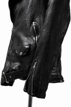 Load image into Gallery viewer, ISAMU KATAYAMA BACKLASH HOODED RIDERS JACKET / JP-CALF GARMENT WASHED (BLACK)