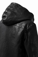 画像をギャラリービューアに読み込む, ISAMU KATAYAMA BACKLASH HOODED RIDERS JACKET / GARMENT WASHED JP CALF (BLACK)