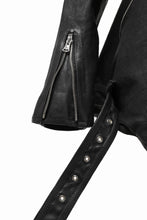 Load image into Gallery viewer, ISAMU KATAYAMA BACKLASH HOODED RIDERS JACKET / JP-CALF GARMENT WASHED (BLACK)