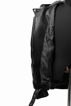 Load image into Gallery viewer, ISAMU KATAYAMA BACKLASH HOODED RIDERS JACKET / JP-CALF GARMENT WASHED (BLACK)