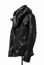 Load image into Gallery viewer, ISAMU KATAYAMA BACKLASH HOODED RIDERS JACKET / JP-CALF GARMENT WASHED (BLACK)