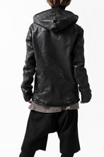 Load image into Gallery viewer, ISAMU KATAYAMA BACKLASH HOODED RIDERS JACKET / JP-CALF GARMENT WASHED (BLACK)