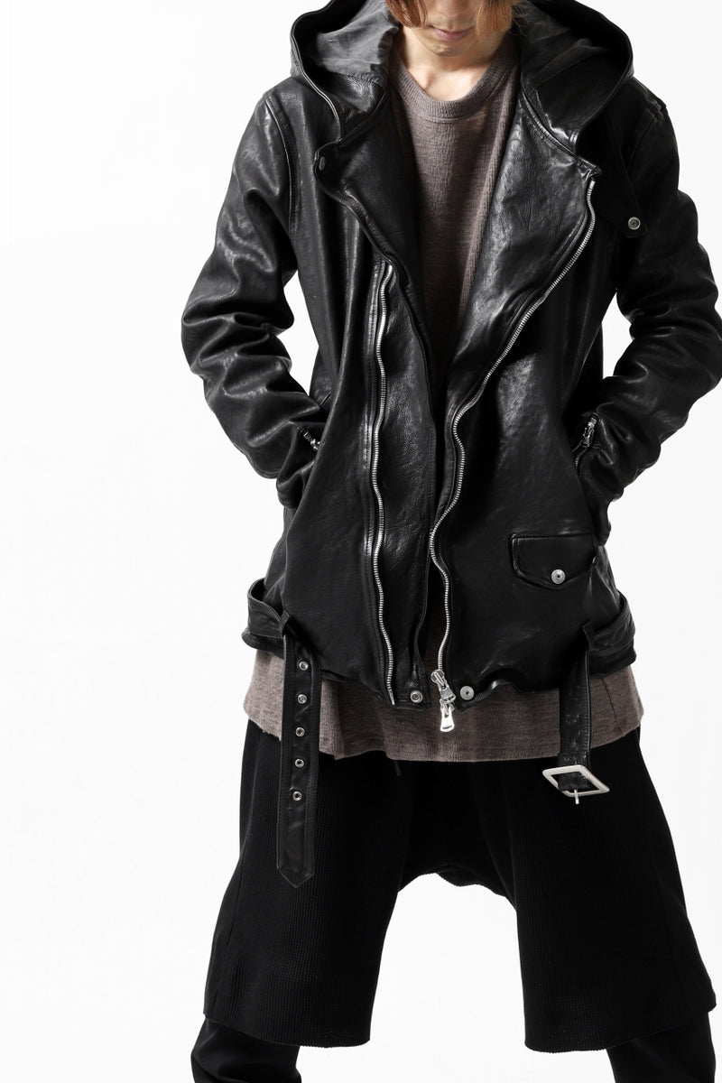 ISAMU KATAYAMA BACKLASH HOODED RIDERS JACKET / JP-CALF GARMENT