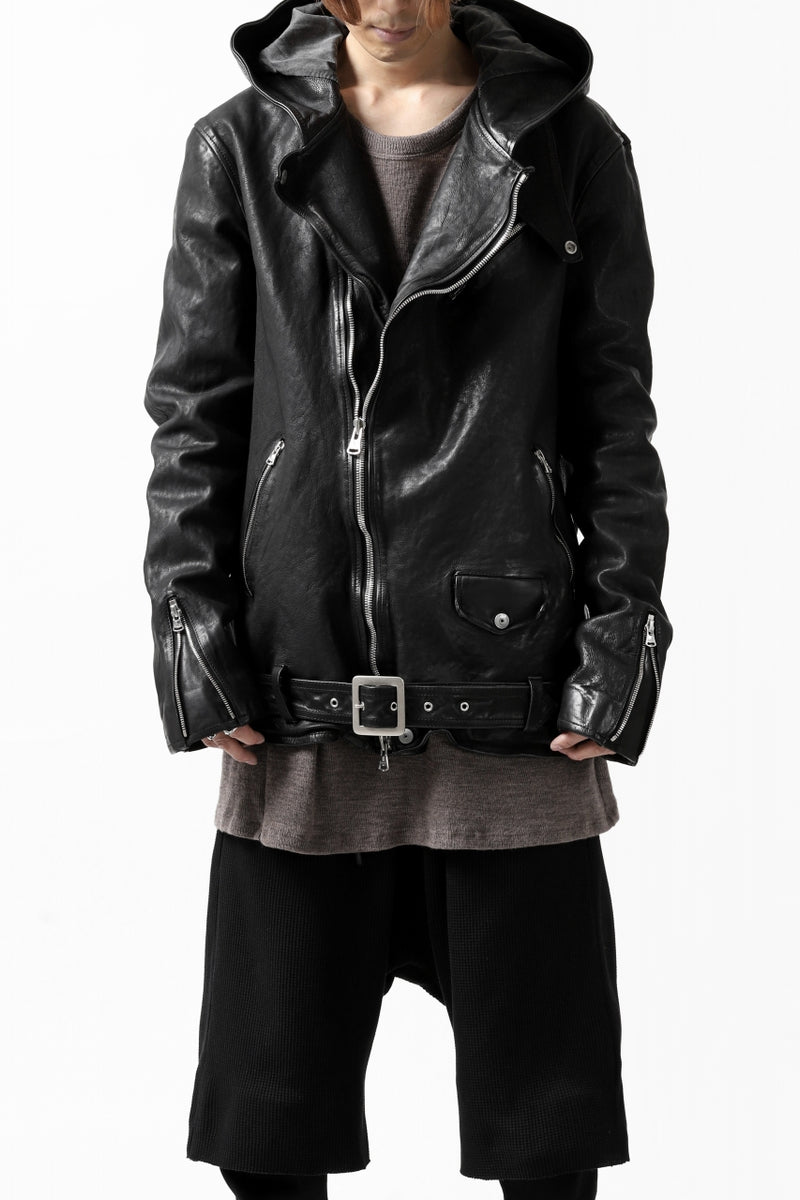 ISAMU KATAYAMA BACKLASH HOODED RIDERS JACKET / JP-CALF GARMENT