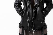 Load image into Gallery viewer, ISAMU KATAYAMA BACKLASH HOODED RIDERS JACKET / JP-CALF GARMENT WASHED (BLACK)