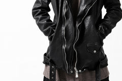 Load image into Gallery viewer, ISAMU KATAYAMA BACKLASH HOODED RIDERS JACKET / JP-CALF GARMENT WASHED (BLACK)