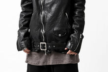 Load image into Gallery viewer, ISAMU KATAYAMA BACKLASH HOODED RIDERS JACKET / JP-CALF GARMENT WASHED (BLACK)