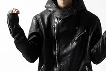 Load image into Gallery viewer, ISAMU KATAYAMA BACKLASH HOODED RIDERS JACKET / JP-CALF GARMENT WASHED (BLACK)