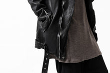 Load image into Gallery viewer, ISAMU KATAYAMA BACKLASH HOODED RIDERS JACKET / JP-CALF GARMENT WASHED (BLACK)