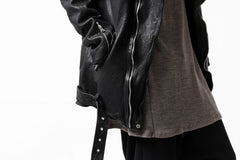 Load image into Gallery viewer, ISAMU KATAYAMA BACKLASH HOODED RIDERS JACKET / JP-CALF GARMENT WASHED (BLACK)