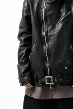 Load image into Gallery viewer, ISAMU KATAYAMA BACKLASH HOODED RIDERS JACKET / JP-CALF GARMENT WASHED (BLACK)