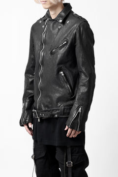 画像をギャラリービューアに読み込む, ISAMU KATAYAMA BACKLASH DOUBLE RIDERS JACKET &quot;RELAX&quot; / GARMENT WASHED JP CALF (BLACK)