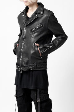 画像をギャラリービューアに読み込む, ISAMU KATAYAMA BACKLASH DOUBLE RIDERS JACKET &quot;RELAX&quot; / GARMENT WASHED JP CALF (BLACK)