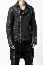 画像をギャラリービューアに読み込む, ISAMU KATAYAMA BACKLASH DOUBLE RIDERS JACKET "RELAX" / GARMENT WASHED JP CALF (BLACK)