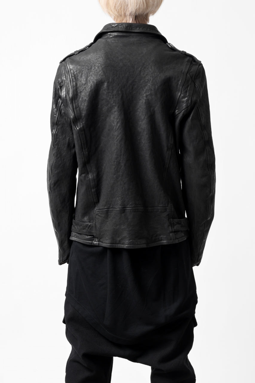 画像をギャラリービューアに読み込む, ISAMU KATAYAMA BACKLASH DOUBLE RIDERS JACKET "RELAX" / GARMENT WASHED JP CALF (BLACK)