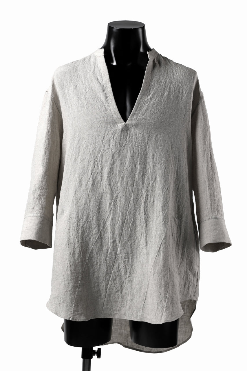 画像をギャラリービューアに読み込む, ISAMU KATAYAMA BACKLASH SOFT LINEN SKIPPER SHIRT (BEIGE)