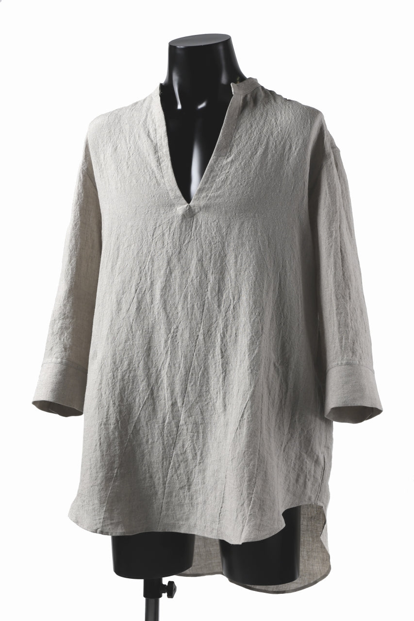 画像をギャラリービューアに読み込む, ISAMU KATAYAMA BACKLASH SOFT LINEN SKIPPER SHIRT (BEIGE)