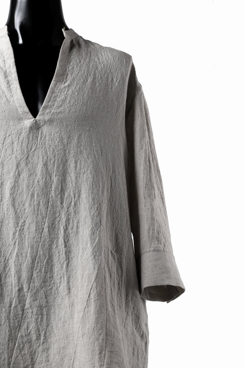 画像をギャラリービューアに読み込む, ISAMU KATAYAMA BACKLASH SOFT LINEN SKIPPER SHIRT (BEIGE)