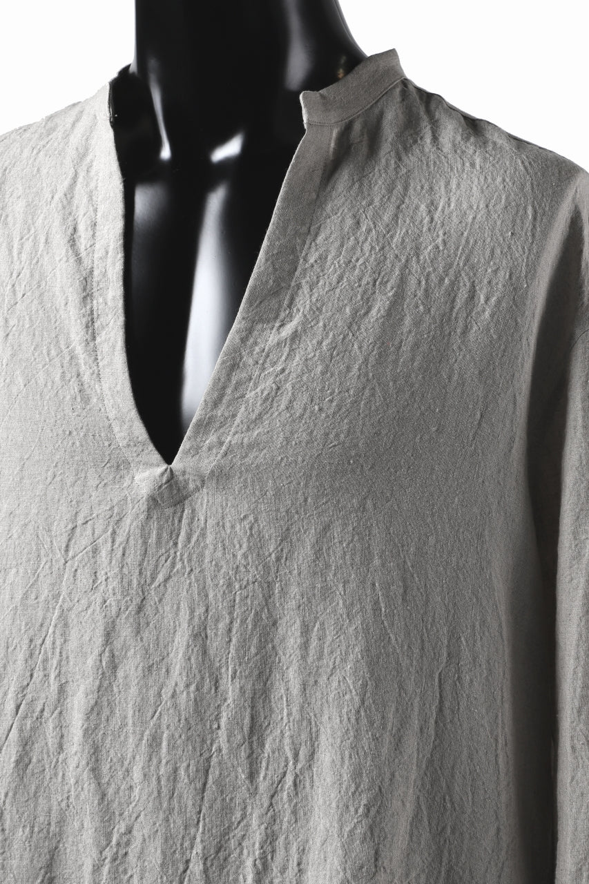 画像をギャラリービューアに読み込む, ISAMU KATAYAMA BACKLASH SOFT LINEN SKIPPER SHIRT (BEIGE)