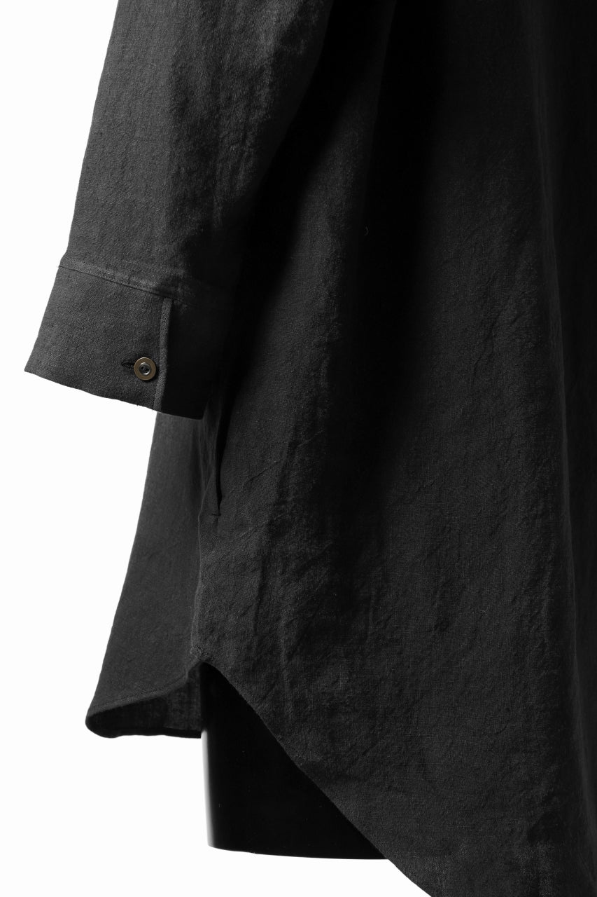画像をギャラリービューアに読み込む, ISAMU KATAYAMA BACKLASH SOFT LINEN SKIPPER SHIRT (BLACK)