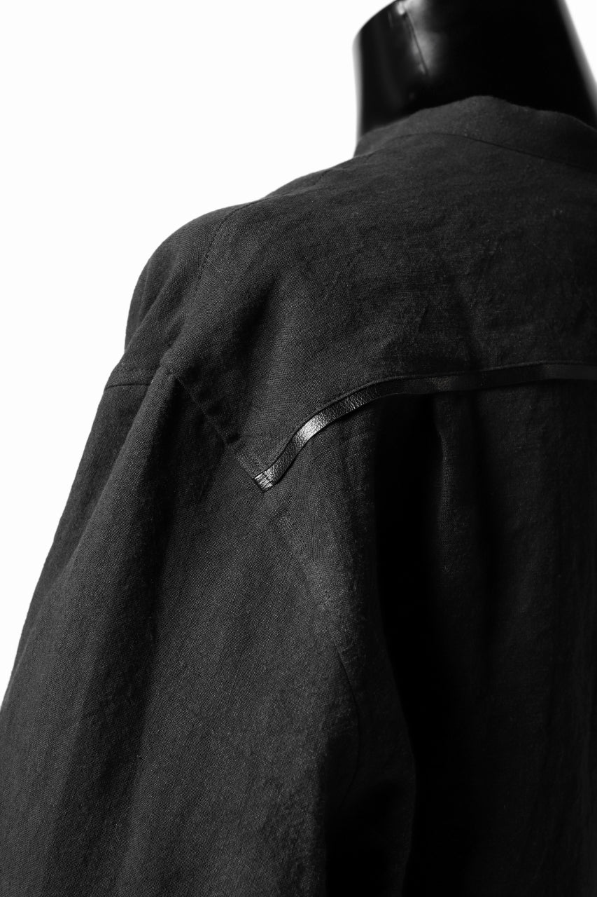 画像をギャラリービューアに読み込む, ISAMU KATAYAMA BACKLASH SOFT LINEN SKIPPER SHIRT (BLACK)