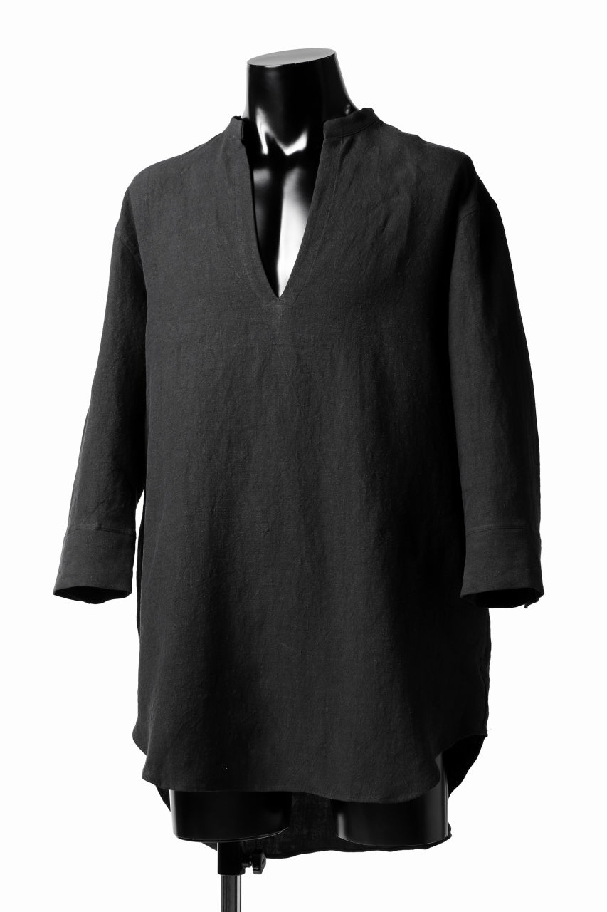 画像をギャラリービューアに読み込む, ISAMU KATAYAMA BACKLASH SOFT LINEN SKIPPER SHIRT (BLACK)