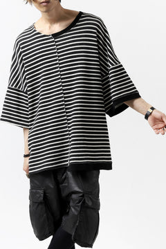 Load image into Gallery viewer, ISAMU KATAYAMA BACKLASH OVERSIZED SWITCHING TOPS / COTTON HONEYCOMB (BORDER)