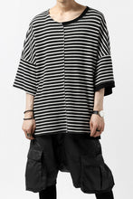 Load image into Gallery viewer, ISAMU KATAYAMA BACKLASH OVERSIZED SWITCHING TOPS / COTTON HONEYCOMB (BORDER)